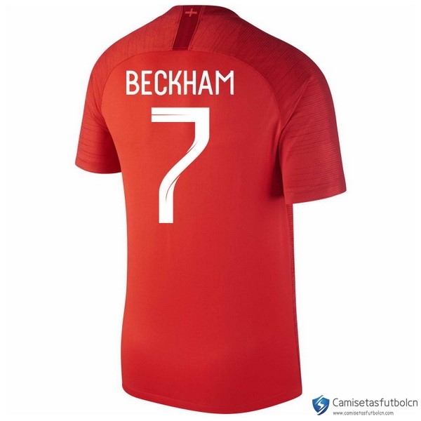 Camiseta Seleccion Inglaterra Segunda equipo Beckham 2018 Rojo